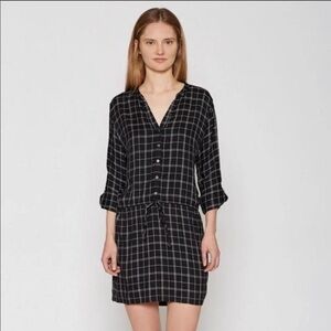 Soft Joie WindowPane Iselyn V-neck Dress XS Academia Boho Beachy